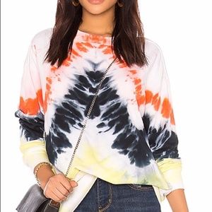 Wildfox Burst Tie Dye Oversized Sweatshirt Jumper